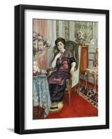 A Woman Sitting in a Chair; Femme Assis Dans Un Fauteuil, 1911-Henri Lebasque-Framed Giclee Print