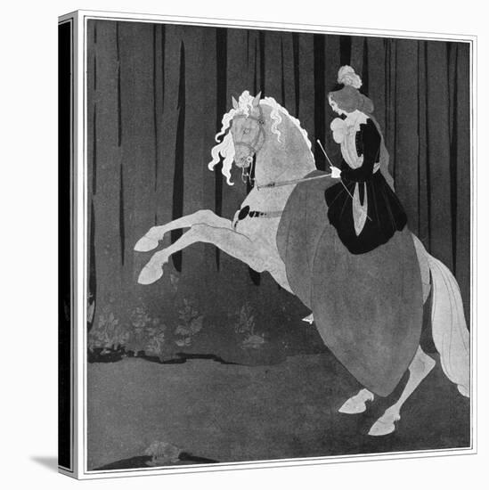 A Woman Sitting on a Rearing Horse, 1898-Aubrey Beardsley-Stretched Canvas