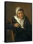 A Woman Smoking a Pipe-Frans Hals-Framed Stretched Canvas