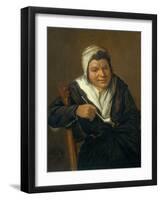 A Woman Smoking a Pipe-Frans Hals-Framed Giclee Print