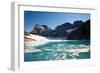 A Woman Stand Up Paddles (SUP) Among Floating Chunks Of Ice On Upper Grinell Lake-Ben Herndon-Framed Photographic Print