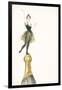 A Woman Standing on the Top of a Champagne Bottle-null-Framed Giclee Print