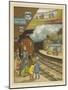 A Woman Standing with a Group of Children on a Platform at Portland Road Railway Station-Thomas Crane-Mounted Giclee Print