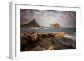 A Woman Stares Out at the Dramatic Landscape of Praia Do Sueste on Fernando De Noronha-Alex Saberi-Framed Photographic Print