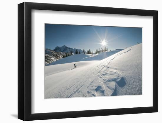 A Woman Touring in the Back Country Near Mount Baker, Washington-Steven Gnam-Framed Photographic Print