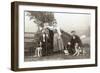 A Woman, Two Shepherds and Three Sheepdogs-null-Framed Photographic Print