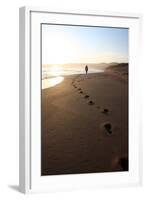 A Woman Walks Down A Secluded Beach On Sicily's Southern Coast-Erik Kruthoff-Framed Photographic Print