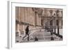 A Woman Walks Through the Louvre Museum in Paris, France, Europe-Julian Elliott-Framed Photographic Print