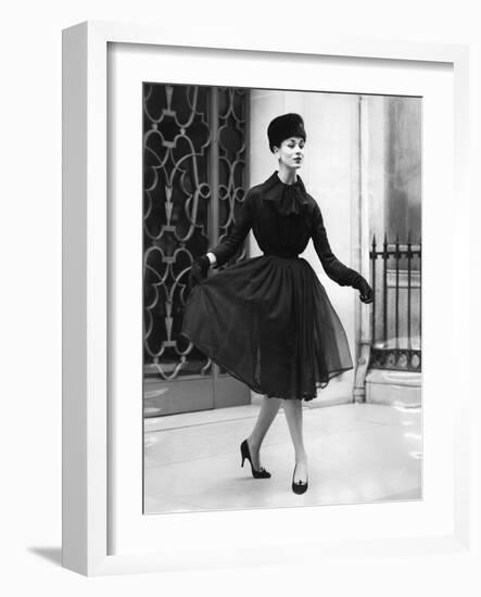 A Woman Wearin Christian Dior's Clothes-null-Framed Giclee Print