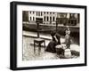 A Woman Weeps at the Roadside Beside Her Worldly Treasures, WWI, Antwerp, Belgium, August 1914-null-Framed Photographic Print