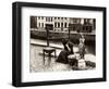 A Woman Weeps at the Roadside Beside Her Worldly Treasures, WWI, Antwerp, Belgium, August 1914-null-Framed Photographic Print