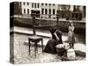 A Woman Weeps at the Roadside Beside Her Worldly Treasures, WWI, Antwerp, Belgium, August 1914-null-Stretched Canvas