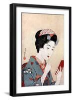 'A Woman with a Beni Brush', c1900-1921.Artist: Hashiguchi Goyo-Hashiguchi Goyo-Framed Giclee Print