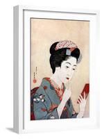 'A Woman with a Beni Brush', c1900-1921.Artist: Hashiguchi Goyo-Hashiguchi Goyo-Framed Giclee Print