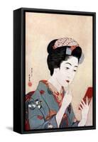 'A Woman with a Beni Brush', c1900-1921.Artist: Hashiguchi Goyo-Hashiguchi Goyo-Framed Stretched Canvas
