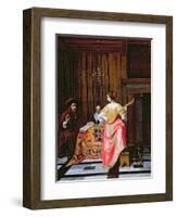 A Woman with a Cittern and a Singing Couple at a Table, C.1667-Pieter de Hooch-Framed Giclee Print