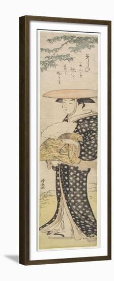 A Woman with a Hat Walking under a Tree, 1782-Torii Kiyonaga-Framed Premium Giclee Print