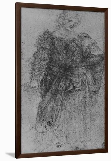 'A Woman With a Plaited Bodice and a Cloak over her Left Arm', c1480 (1945)-Leonardo Da Vinci-Framed Giclee Print