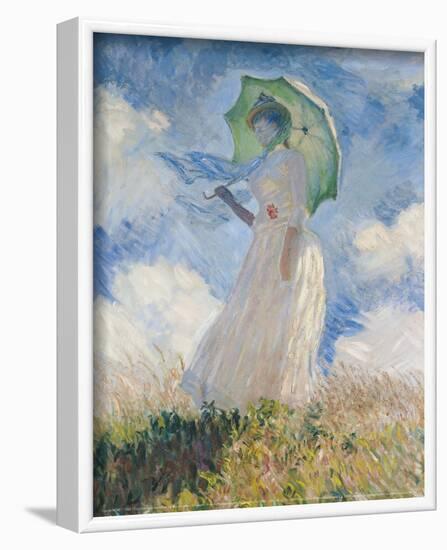 A Woman with a Sunshade-Claude Monet-Framed Art Print