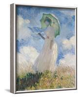 A Woman with a Sunshade-Claude Monet-Framed Art Print