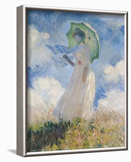 A Woman with a Sunshade-Claude Monet-Framed Art Print