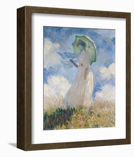 A Woman with a Sunshade-Claude Monet-Framed Art Print