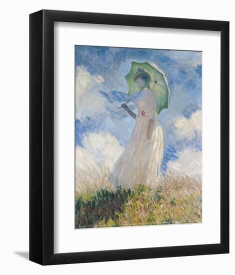 A Woman with a Sunshade-Claude Monet-Framed Art Print