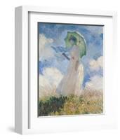 A Woman with a Sunshade-Claude Monet-Framed Art Print