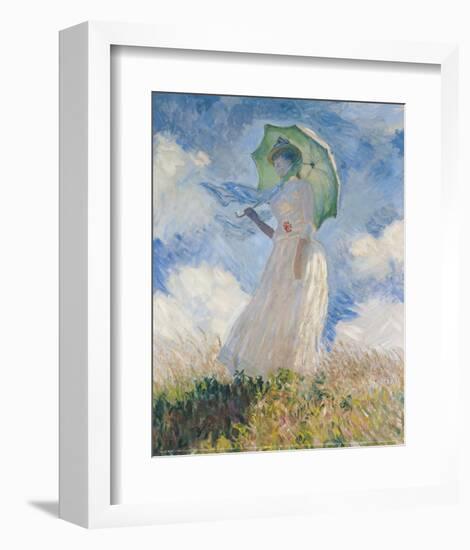 A Woman with a Sunshade-Claude Monet-Framed Art Print