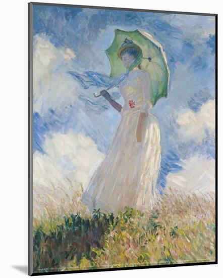 A Woman with a Sunshade-Claude Monet-Mounted Art Print