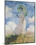 A Woman with a Sunshade-Claude Monet-Mounted Art Print