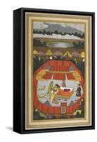 A Woman With Attendants Within an Encampment Of Tents.-Govardhan-Framed Stretched Canvas