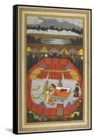 A Woman With Attendants Within an Encampment Of Tents.-Govardhan-Framed Stretched Canvas