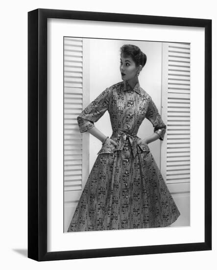 A Woman with Cardinal Cottons Dressing Gown-null-Framed Giclee Print