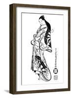 A Woman with Her Hair Down, 1700S-Ando Kaigetsudo-Framed Giclee Print