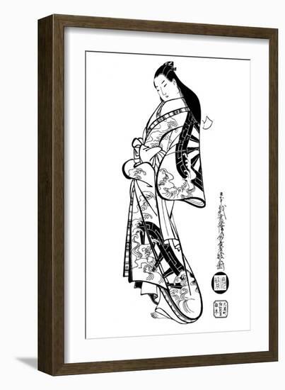 A Woman with Her Hair Down, 1700S-Ando Kaigetsudo-Framed Giclee Print