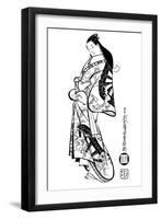 A Woman with Her Hair Down, 1700S-Ando Kaigetsudo-Framed Giclee Print