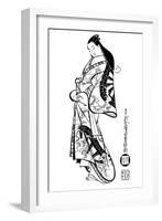 A Woman with Her Hair Down, 1700S-Ando Kaigetsudo-Framed Giclee Print