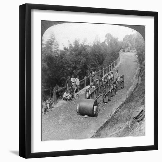 A Woman Work Team on the Darjeeling Highway, India, 1903-Underwood & Underwood-Framed Giclee Print