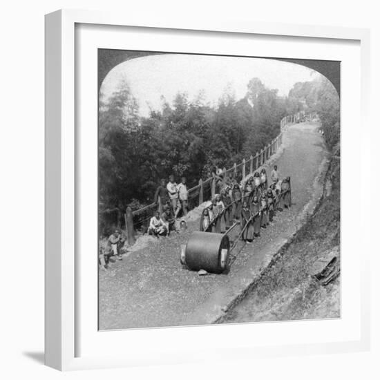 A Woman Work Team on the Darjeeling Highway, India, 1903-Underwood & Underwood-Framed Giclee Print