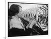 A Woman Working in a Silk and Rayon Mill, Burnley, Lancashire, Britain-Henry Grant-Framed Photographic Print