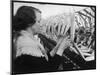 A Woman Working in a Silk and Rayon Mill, Burnley, Lancashire, Britain-Henry Grant-Mounted Photographic Print