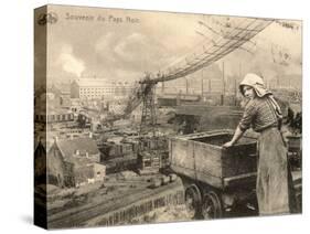 A Woman Working in the Belgian Pays Noir (Black Country)-null-Stretched Canvas