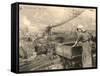 A Woman Working in the Belgian Pays Noir (Black Country)-null-Framed Stretched Canvas