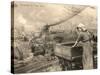 A Woman Working in the Belgian Pays Noir (Black Country)-null-Stretched Canvas