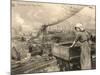 A Woman Working in the Belgian Pays Noir (Black Country)-null-Mounted Photographic Print