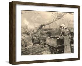 A Woman Working in the Belgian Pays Noir (Black Country)-null-Framed Photographic Print