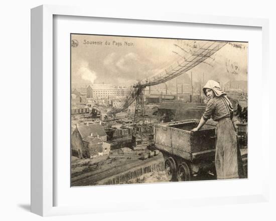 A Woman Working in the Belgian Pays Noir (Black Country)-null-Framed Photographic Print