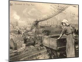 A Woman Working in the Belgian Pays Noir (Black Country)-null-Mounted Photographic Print