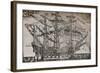 A woodcut of a ship which is believed to be The Ark Royal, c1587-Unknown-Framed Giclee Print